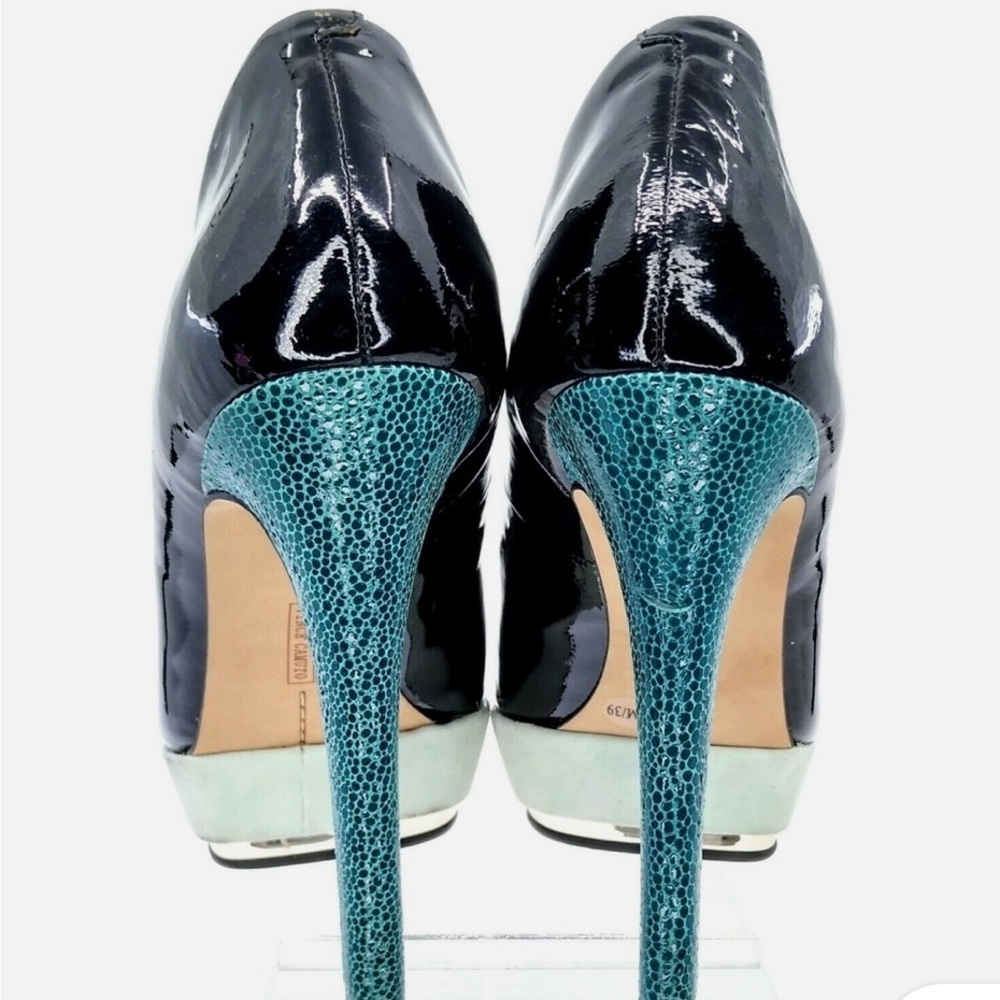 Vince Camuto Black and Teal Heels 7.5